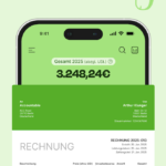 Werbematerial von Accountable zeigt E-Rechnungserstellung in der App