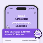 Werbematerial von Accountable zeigt Möglichkeit, Steuererklärungen über die App zu senden