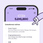 Werbematerial von Accountable zeigt Datenexportfunktion