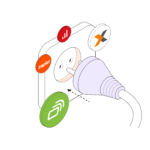 Werbemittel der Qonto illustriert Funktionen des Geschäftskontos