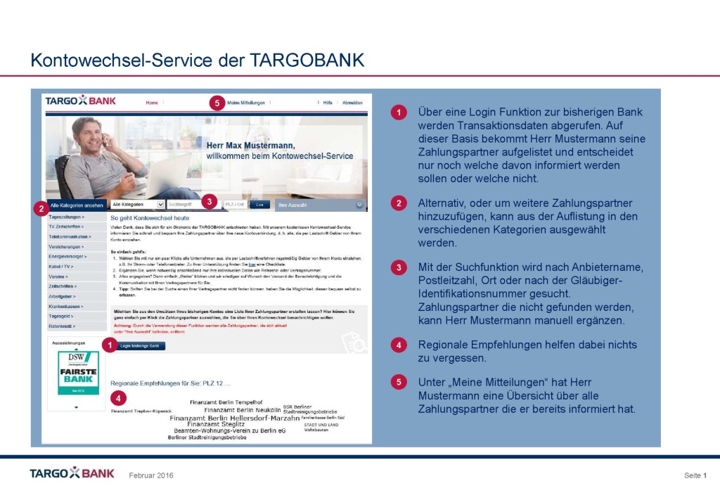 Kontowechselservice der TARGOBANK