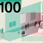 Neues Eurodesign der Serie A von Studio Joost Grootens. Die Rückseite des 100-Euro-Scheins zeigt zum Thema "Museen und Ausstellungen" Menschen in einer Ausstellung.