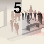 Neues Eurodesign der Serie A von Studio Joost Grootens. Die Rückseite des 5-Euro-Scheins zeigt zum Thema "Darstellende Kunst" einen tanzenden Straßenkünstler umgeben von Menschen.