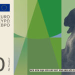 Neuer Eurodesignentwurf der Serie C von Neue Gestaltung GmbH. Die Vorderseite des 100-Euro-Scheins zeigt den italienischen Künstler und Erfinder Leonardo da Vinci.