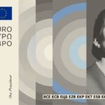 Neuer Eurodesignentwurf der Serie C von Neue Gestaltung GmbH. Die Vorderseite des 5-Euro-Scheins zeigt griechisch-italienische Sopranistin Maria Callas.