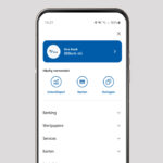Werbemittel von App illustriert Funktionen der Banking-App