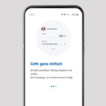 Werbemittel von App illustriert Funktionen der Banking-App