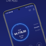 Werbemittel der Deutschen Bank illustriert Appfunktionalität