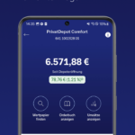 Werbemittel der Deutschen Bank illustriert Appfunktionalität