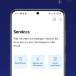 Werbemittel der Deutschen Bank illustriert Appfunktionalität