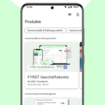 Werbemittel von FYRST illustriert Funktionen der Banking-App