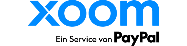 Instarem-Logo besteht aus blauem Schriftzug mit dem Zusatz "Ein Service von PayPal" darunter.