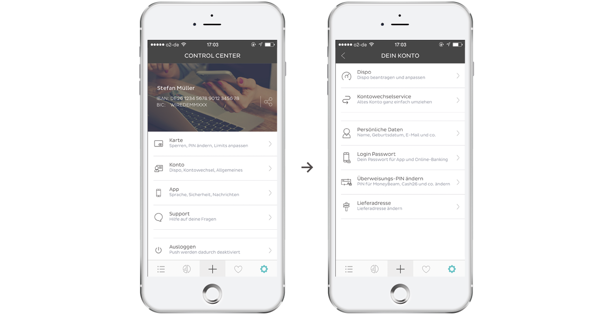 Kontowechselservice mit der NUMBER26-App starten