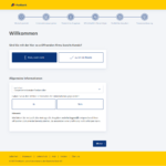Screenshot zeigt Antragsformular der Postbank