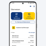 Werbemittel der Postbank illustriert Appfunktionalität
