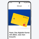 Werbemittel der Postbank illustriert Appfunktionalität