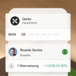 Werbemittel von Qonto illustriert Funktionen der Banking-App