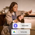 Werbemittel von Qonto illustriert Funktionen der Banking-App