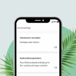 Werbemittel der Umweltbank illustriert Appfunktionalität